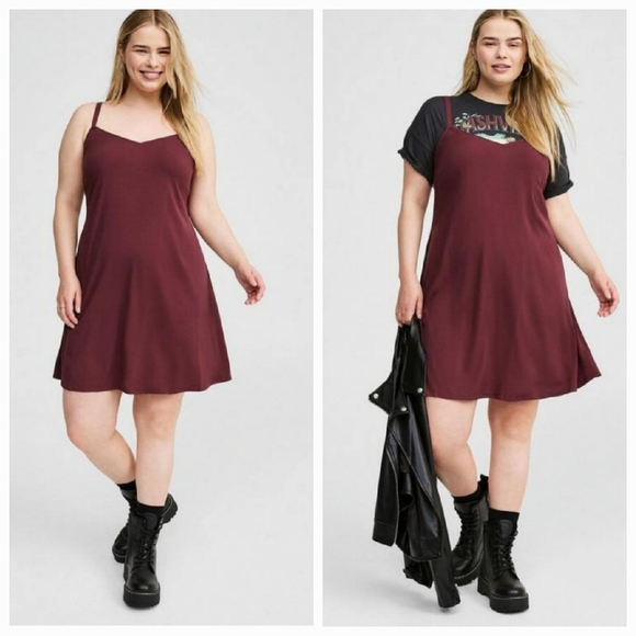torrid Dresses & Skirts - NWT Torrid 2 Sassafras Mini Stretch Challis Slip Dress 2X 18 20